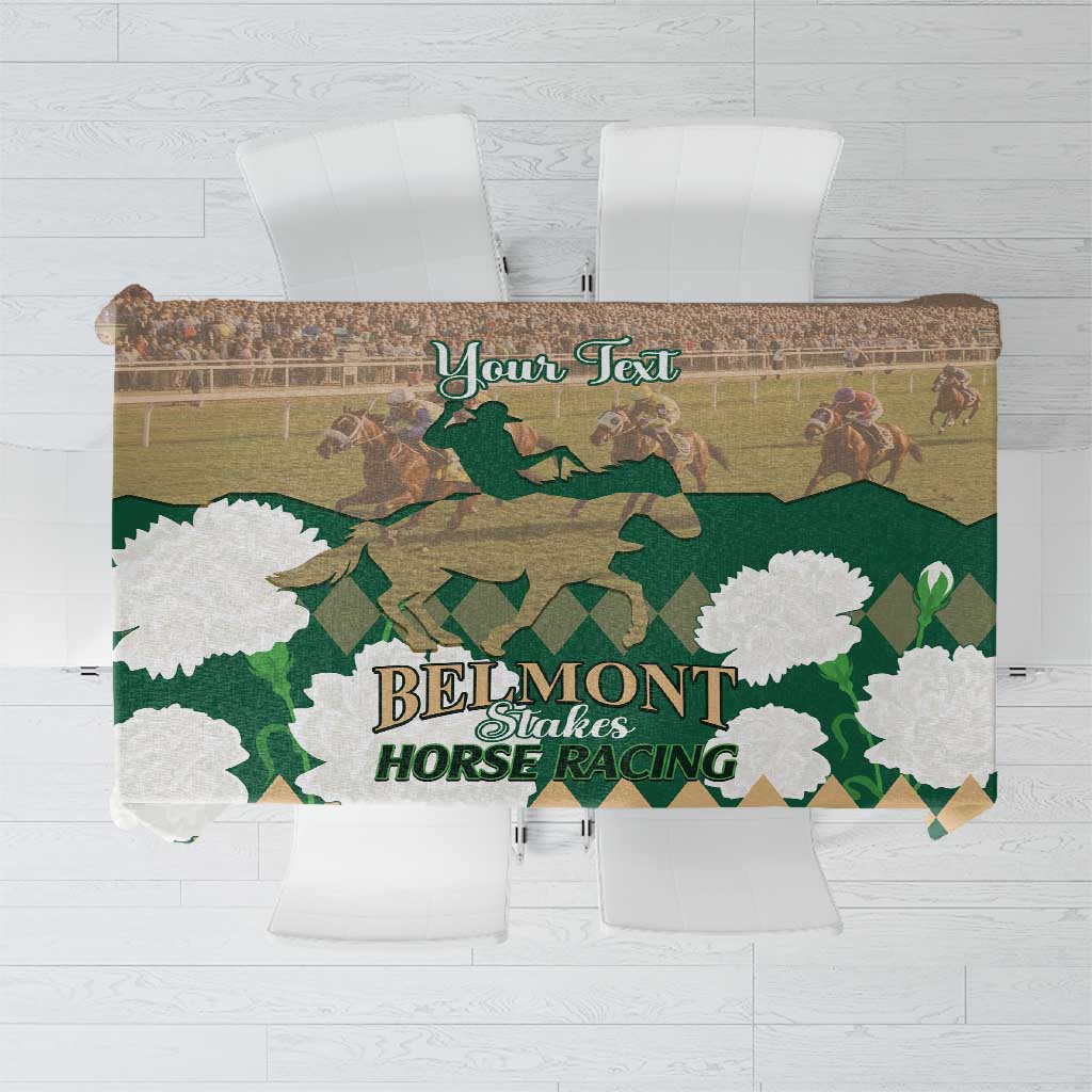 Personalized Belmont Horse Racing Tablecloth 157th Anniversary Run For The Carnations
