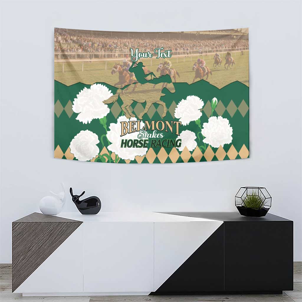 Personalized Belmont Horse Racing Tapestry 157th Anniversary Run For The Carnations