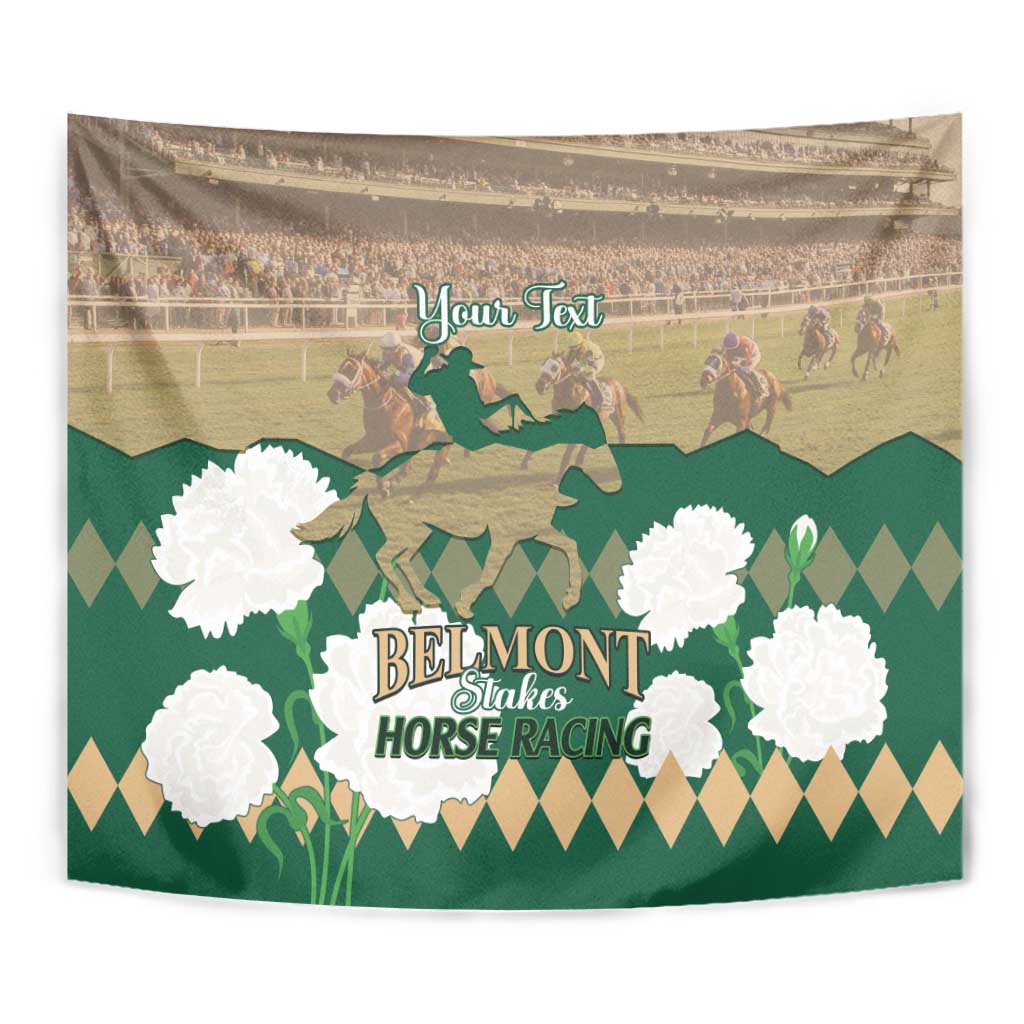 Personalized Belmont Horse Racing Tapestry 157th Anniversary Run For The Carnations