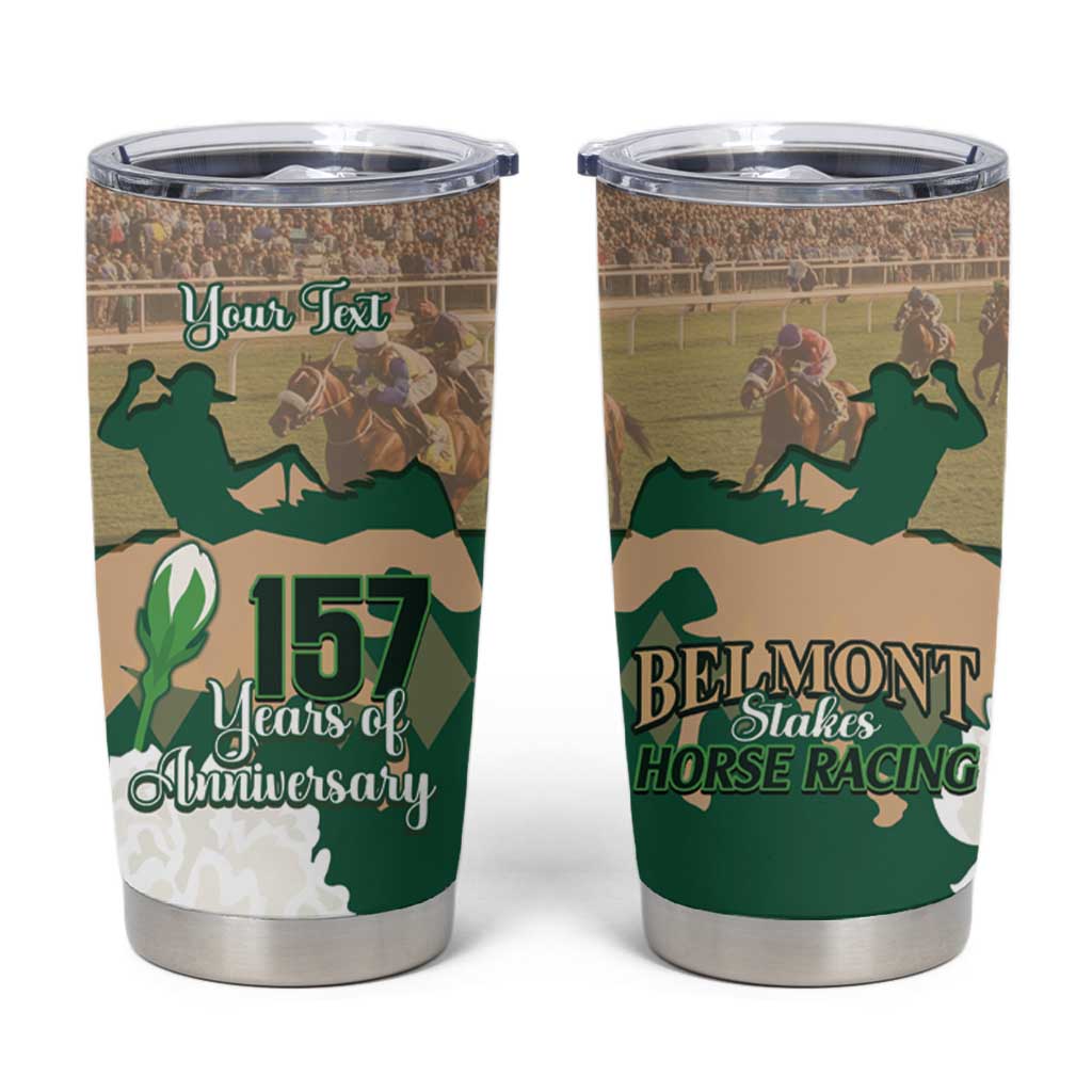 Personalized Belmont Horse Racing Tumbler Cup 157th Anniversary Run For The Carnations