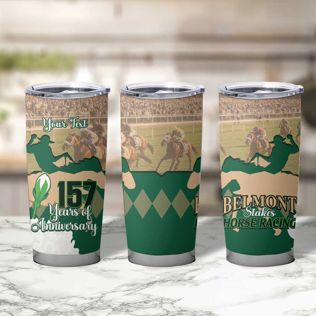 Personalized Belmont Horse Racing Tumbler Cup 157th Anniversary Run For The Carnations