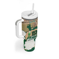 Personalized Belmont Horse Racing Tumbler With Handle 157th Anniversary Run For The Carnations