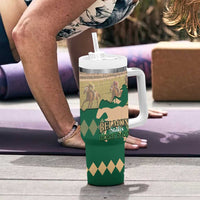 Personalized Belmont Horse Racing Tumbler With Handle 157th Anniversary Run For The Carnations