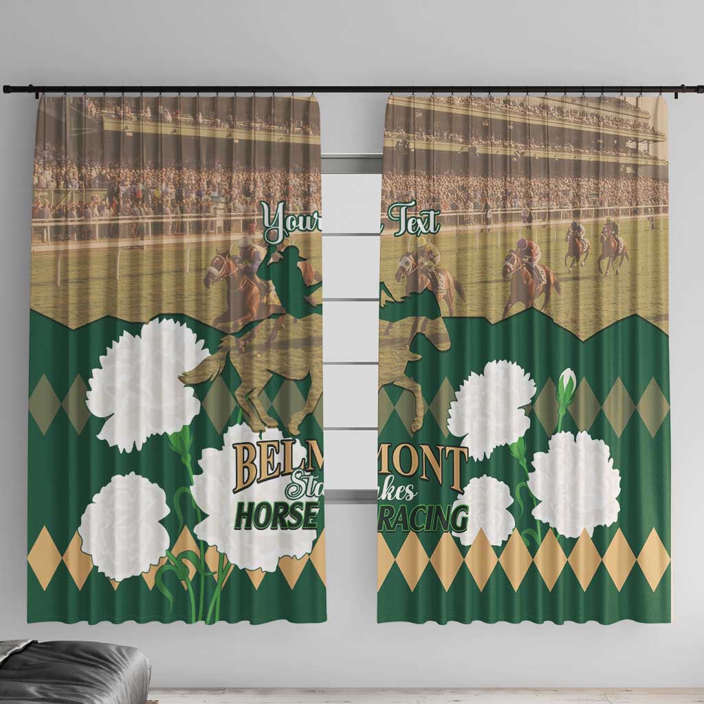 Personalized Belmont Horse Racing Window Curtain 157th Anniversary Run For The Carnations