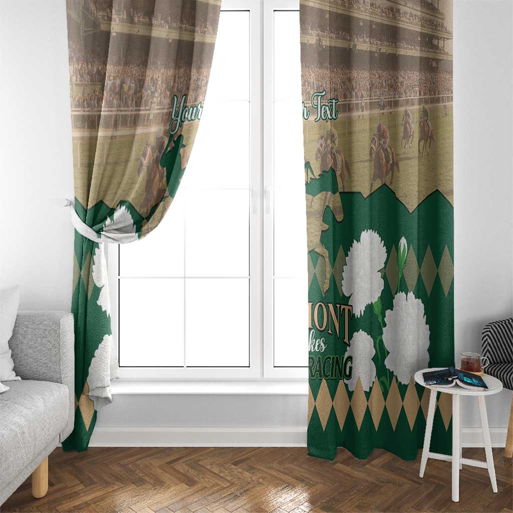 Personalized Belmont Horse Racing Window Curtain 157th Anniversary Run For The Carnations