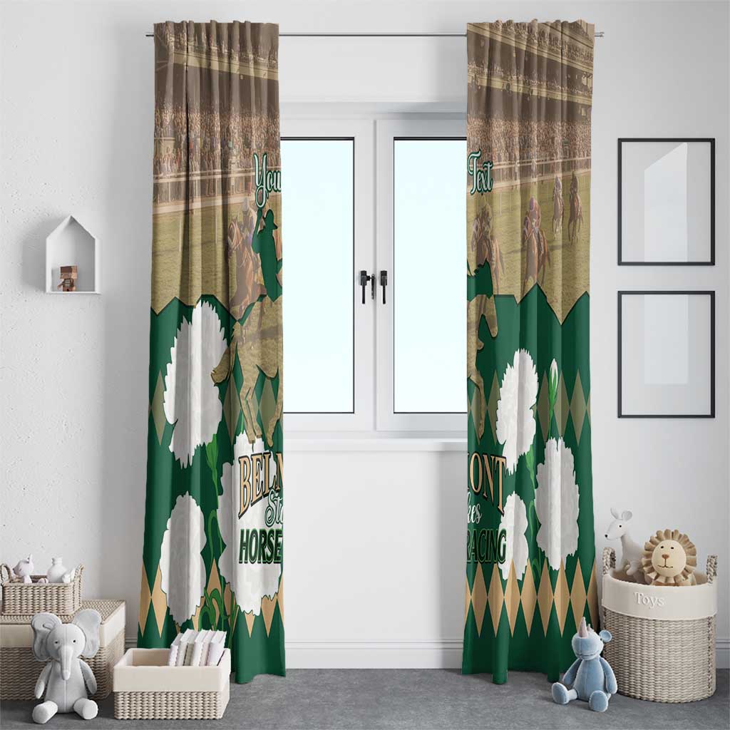 Personalized Belmont Horse Racing Window Curtain 157th Anniversary Run For The Carnations