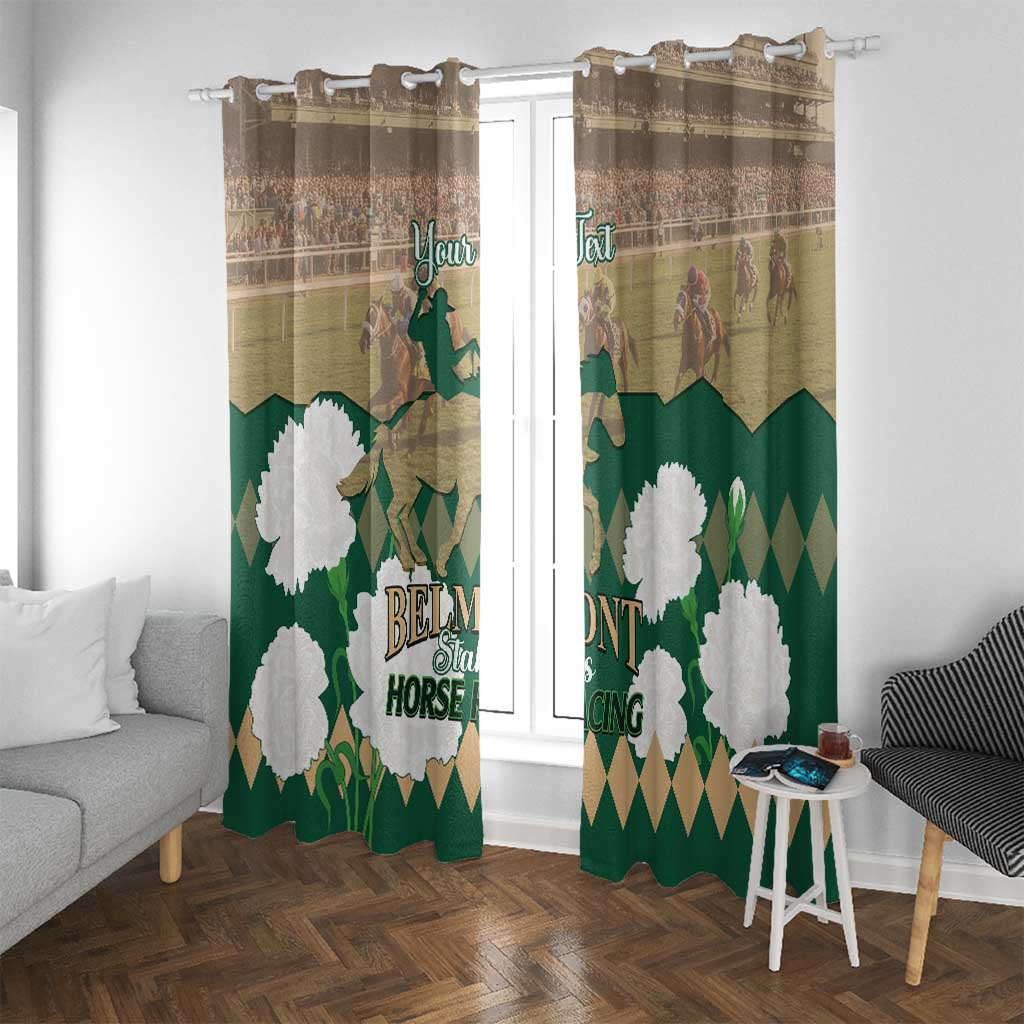Personalized Belmont Horse Racing Window Curtain 157th Anniversary Run For The Carnations