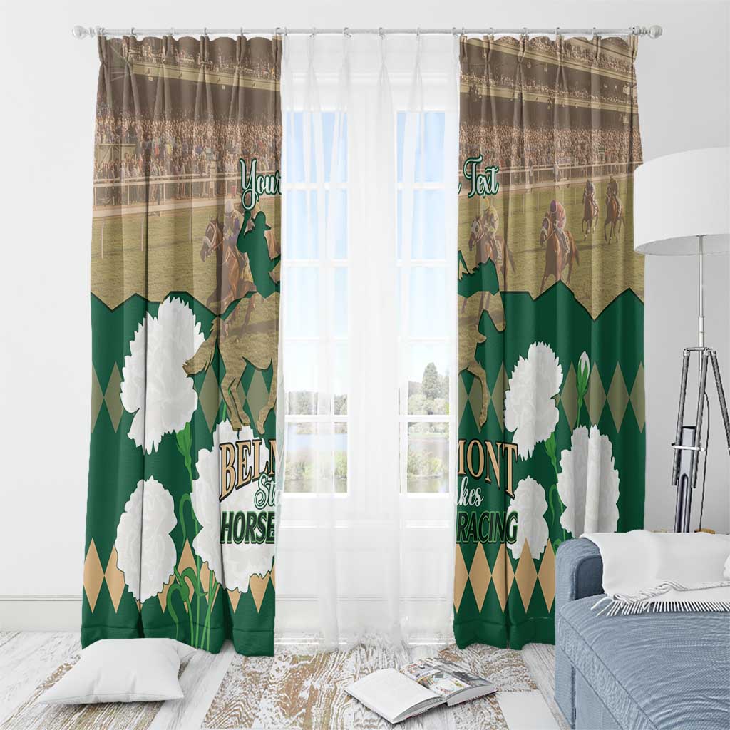 Personalized Belmont Horse Racing Window Curtain 157th Anniversary Run For The Carnations