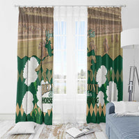 Personalized Belmont Horse Racing Window Curtain 157th Anniversary Run For The Carnations