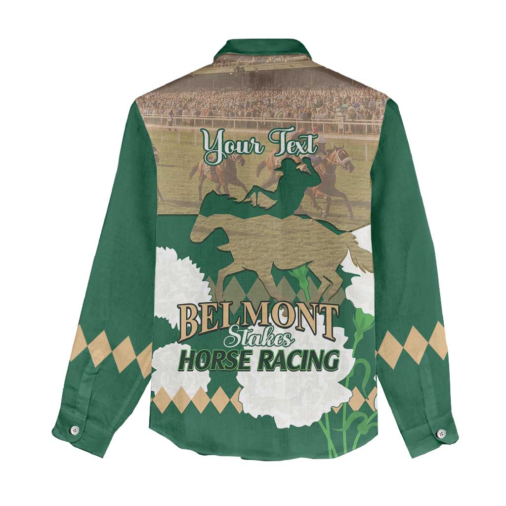 Personalized Belmont Horse Racing Women Casual Shirt 157th Anniversary Run For The Carnations