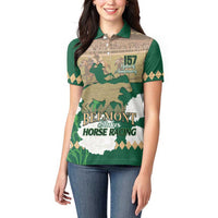 Personalized Belmont Horse Racing Women Polo Shirt 157th Anniversary Run For The Carnations