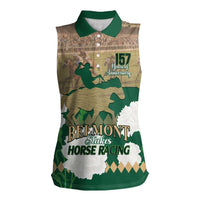 Personalized Belmont Horse Racing Women Sleeveless Polo Shirt 157th Anniversary Run For The Carnations