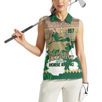 Personalized Belmont Horse Racing Women Sleeveless Polo Shirt 157th Anniversary Run For The Carnations