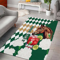 Personalized Belmont Horse Racing Area Rug Jewel Cocktail With White Carnations