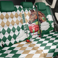 Personalized Belmont Horse Racing Back Car Seat Cover Jewel Cocktail With White Carnations