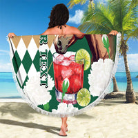 Personalized Belmont Horse Racing Beach Blanket Jewel Cocktail With White Carnations