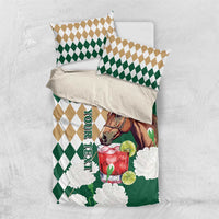 Personalized Belmont Horse Racing Bedding Set Jewel Cocktail With White Carnations