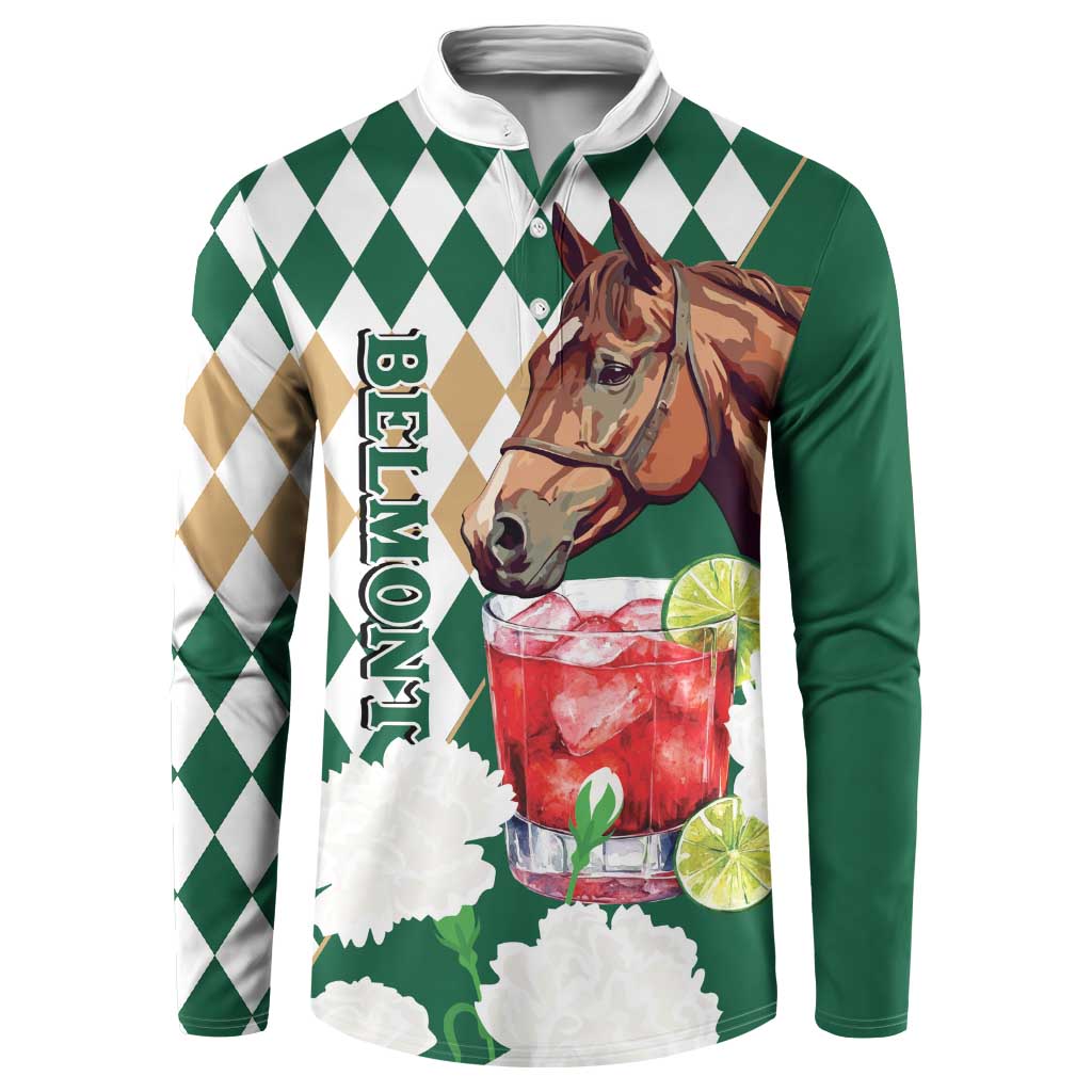 Personalized Belmont Horse Racing Button Sweatshirt Jewel Cocktail With White Carnations