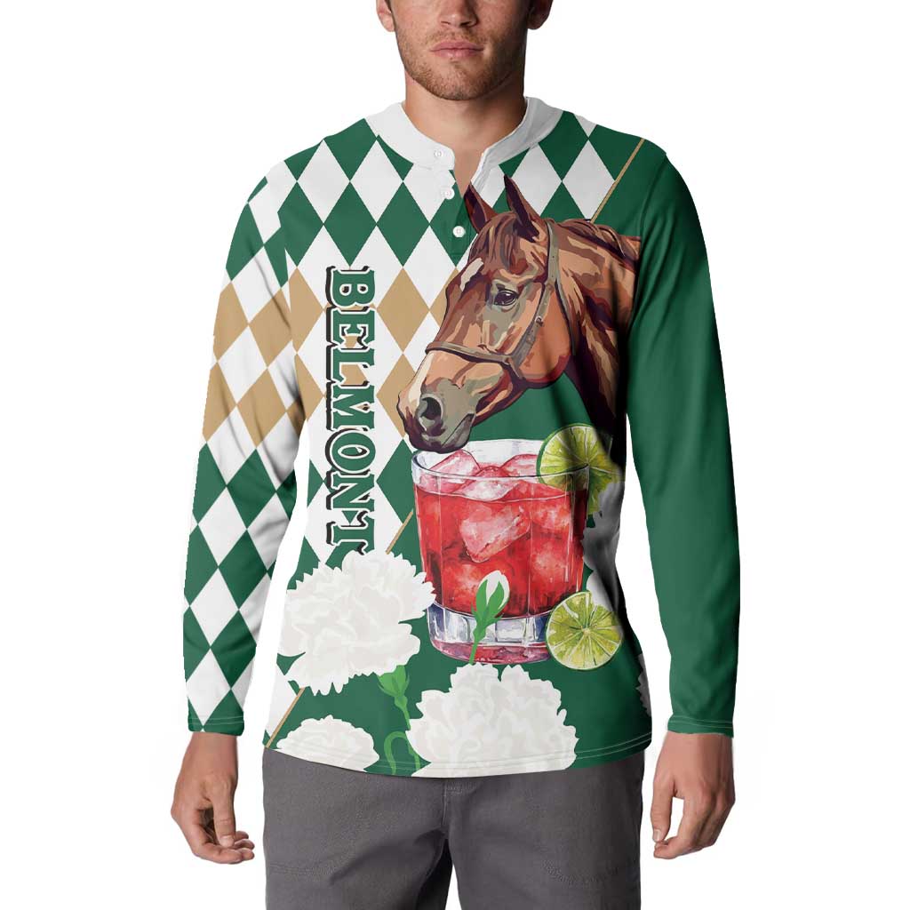 Personalized Belmont Horse Racing Button Sweatshirt Jewel Cocktail With White Carnations