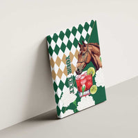 Personalized Belmont Horse Racing Canvas Wall Art Jewel Cocktail With White Carnations