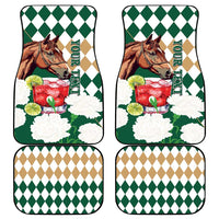 Personalized Belmont Horse Racing Car Mats Jewel Cocktail With White Carnations