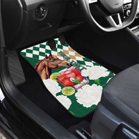 Personalized Belmont Horse Racing Car Mats Jewel Cocktail With White Carnations