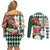 Personalized Belmont Horse Racing Couples Matching Off Shoulder Short Dress and Long Sleeve Button Shirt Jewel Cocktail With White Carnations
