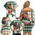 Personalized Belmont Horse Racing Family Matching Off Shoulder Short Dress and Hawaiian Shirt Jewel Cocktail With White Carnations