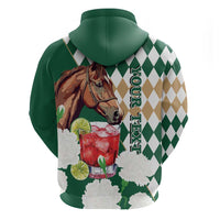 Personalized Belmont Horse Racing Hoodie Jewel Cocktail With White Carnations