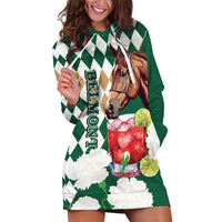 Personalized Belmont Horse Racing Hoodie Dress Jewel Cocktail With White Carnations