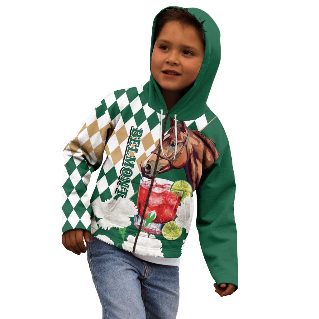 Personalized Belmont Horse Racing Kid Hoodie Jewel Cocktail With White Carnations