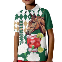 Personalized Belmont Horse Racing Kid Polo Shirt Jewel Cocktail With White Carnations