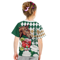 Personalized Belmont Horse Racing Kid T Shirt Jewel Cocktail With White Carnations