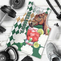 Personalized Belmont Horse Racing Men Tank Top Jewel Cocktail With White Carnations