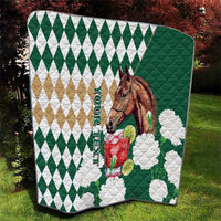 Personalized Belmont Horse Racing Quilt Jewel Cocktail With White Carnations