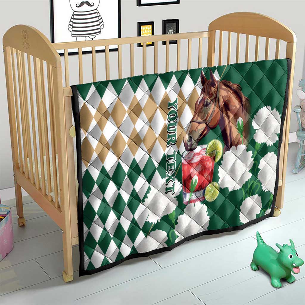 Personalized Belmont Horse Racing Quilt Jewel Cocktail With White Carnations