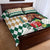 Personalized Belmont Horse Racing Quilt Bed Set Jewel Cocktail With White Carnations