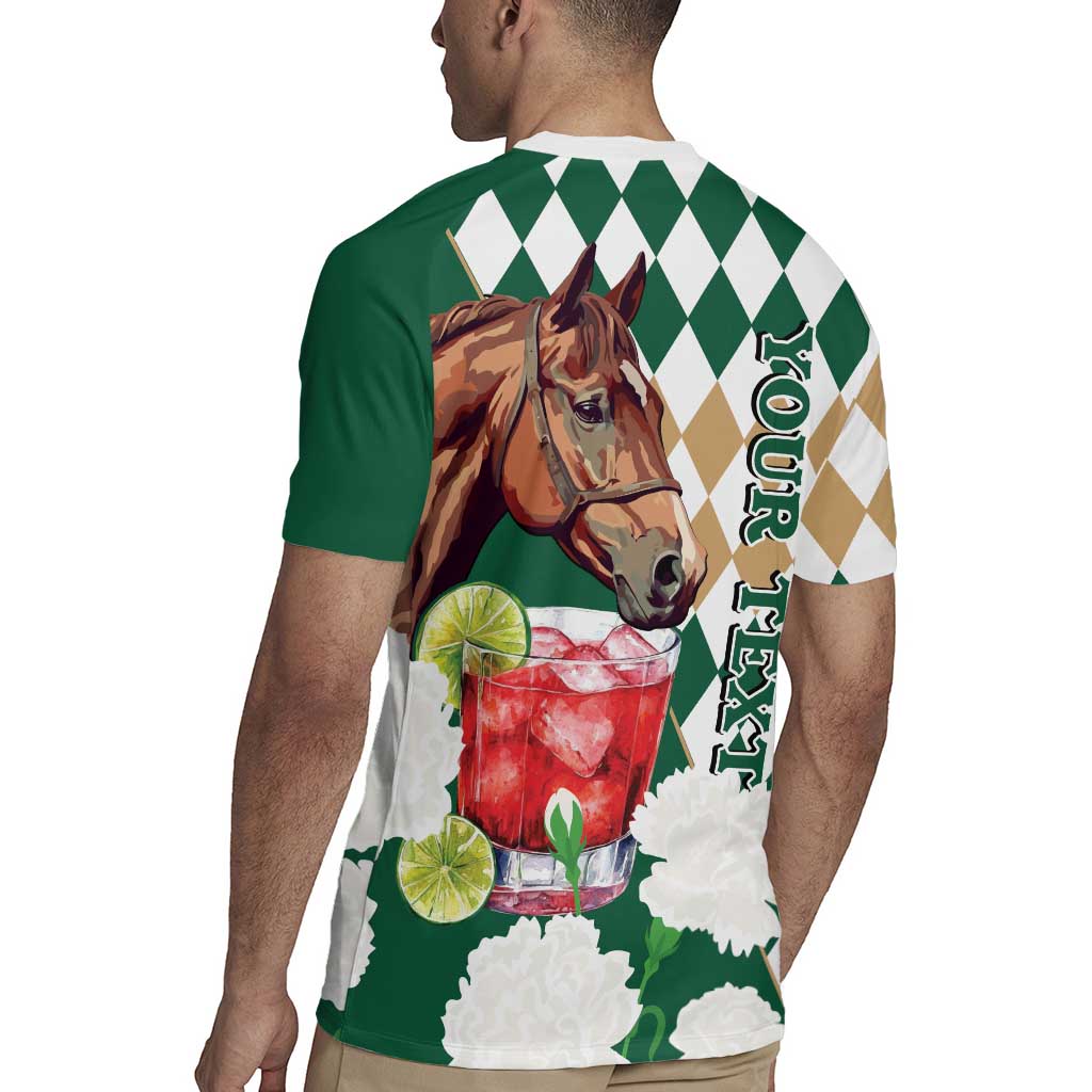 Personalized Belmont Horse Racing Rugby Jersey Jewel Cocktail With White Carnations