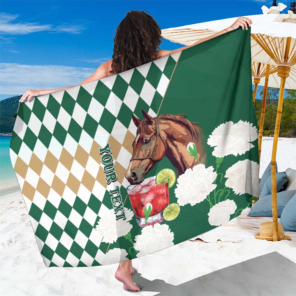 Personalized Belmont Horse Racing Sarong Jewel Cocktail With White Carnations