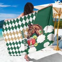 Personalized Belmont Horse Racing Sarong Jewel Cocktail With White Carnations