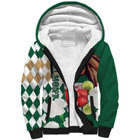 Personalized Belmont Horse Racing Sherpa Hoodie Jewel Cocktail With White Carnations