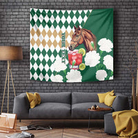 Personalized Belmont Horse Racing Tapestry Jewel Cocktail With White Carnations