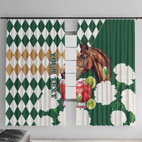 Personalized Belmont Horse Racing Window Curtain Jewel Cocktail With White Carnations