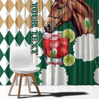 Personalized Belmont Horse Racing Window Curtain Jewel Cocktail With White Carnations