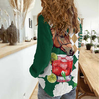 Personalized Belmont Horse Racing Women Casual Shirt Jewel Cocktail With White Carnations