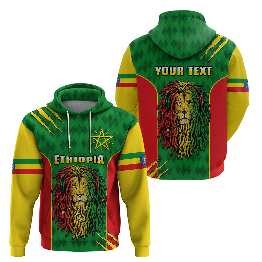 Custom Ethiopia Hoodie Mens Dreadlock Rasta Lion Headphones - Wonder Print Shop