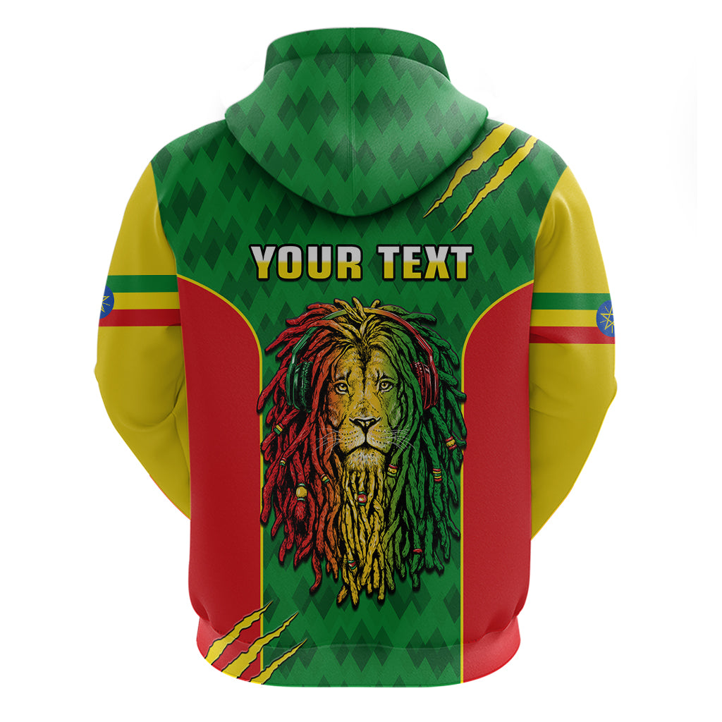 Custom Ethiopia Hoodie Mens Dreadlock Rasta Lion Headphones - Wonder Print Shop