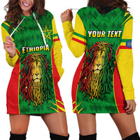 Personalised Ethiopia Hoodie Dress Men's Dreadlock Rasta Lion Headphones - Wonder Print Shop