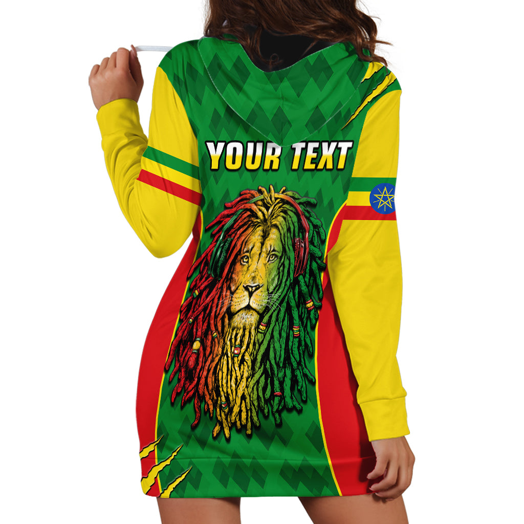 Personalised Ethiopia Hoodie Dress Men's Dreadlock Rasta Lion Headphones - Wonder Print Shop