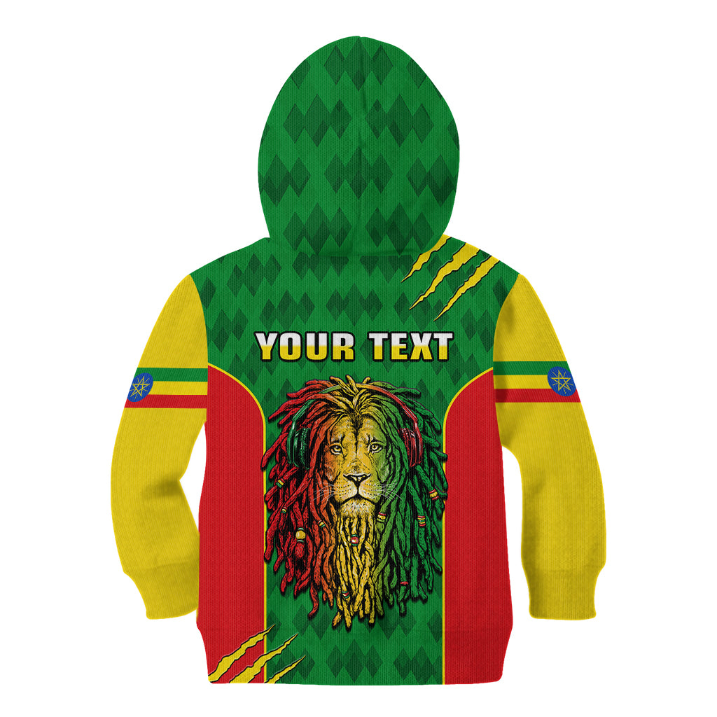 Personalised Ethiopia Kid Hoodie Men's Dreadlock Rasta Lion Headphones - Wonder Print Shop